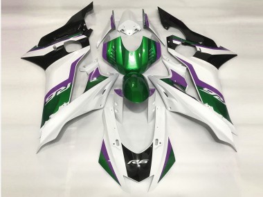 Best Aftermarket 2017-2019 Green and Gloss White Yamaha R6 Fairings