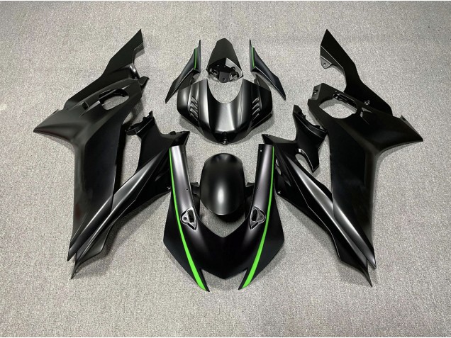 2017-2019 Matte Black & Green Accents Yamaha R6 Fairings 2017-2019 Matte Black & Green Accents Yamaha R6 Fairings