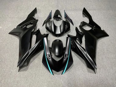 2017-2019 Matte Black & Teal Accents Yamaha R6 Fairings