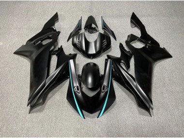 2017-2019 Matte Black & Teal Accents Yamaha R6 Fairings