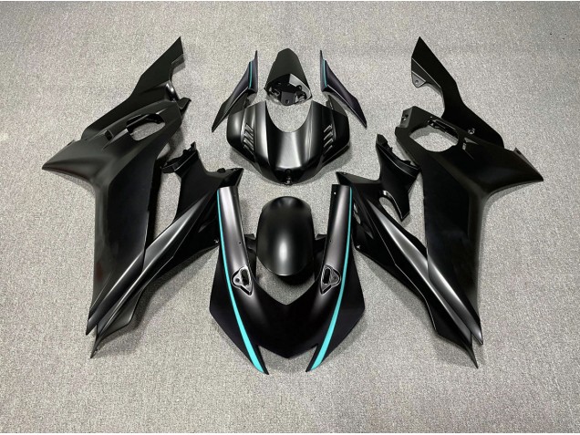 2017-2019 Matte Black & Teal Accents Yamaha R6 Fairings