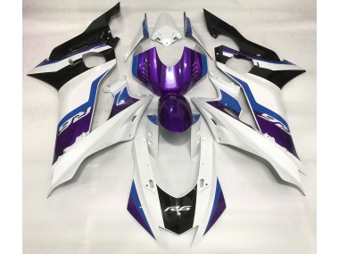 2017-2019 Purple and Gloss White Yamaha R6 Fairings