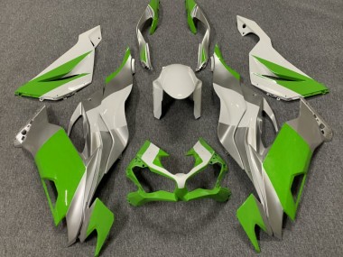 Best Aftermarket 2019-2020 Gloss Green White and Silver Kawasaki ZX6R Fairings