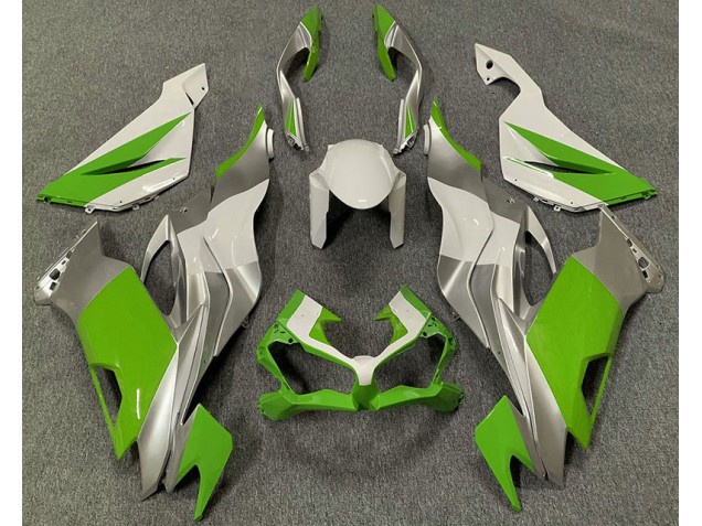 2019-2020 Green White and Silver Kawasaki ZX6R Fairings 2019-2020 Green White and Silver Kawasaki ZX6R Fairings