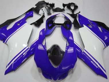Best Aftermarket Gloss Blue White and Black Ducati 1199 Fairings