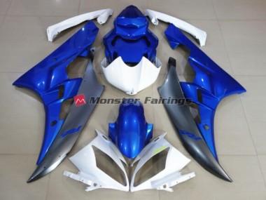 2006-2007 White Blue / Custom Yellow Yamaha R6 Fairings